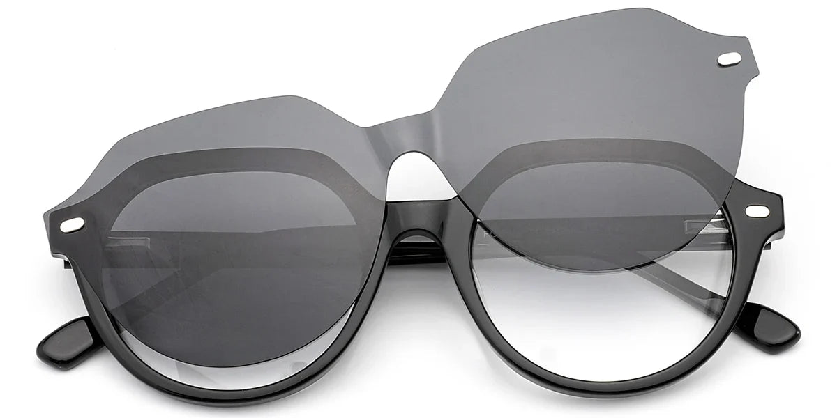 Candye Clip-Ons Acetate Geometric Frame F6293