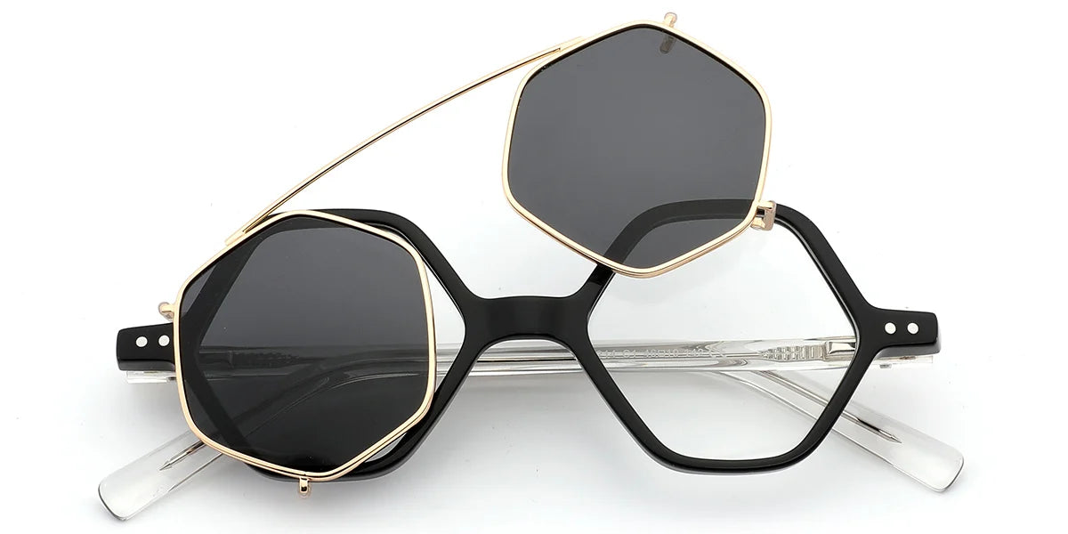 Candye Clip-Ons Acetate Geometric Frame F6331