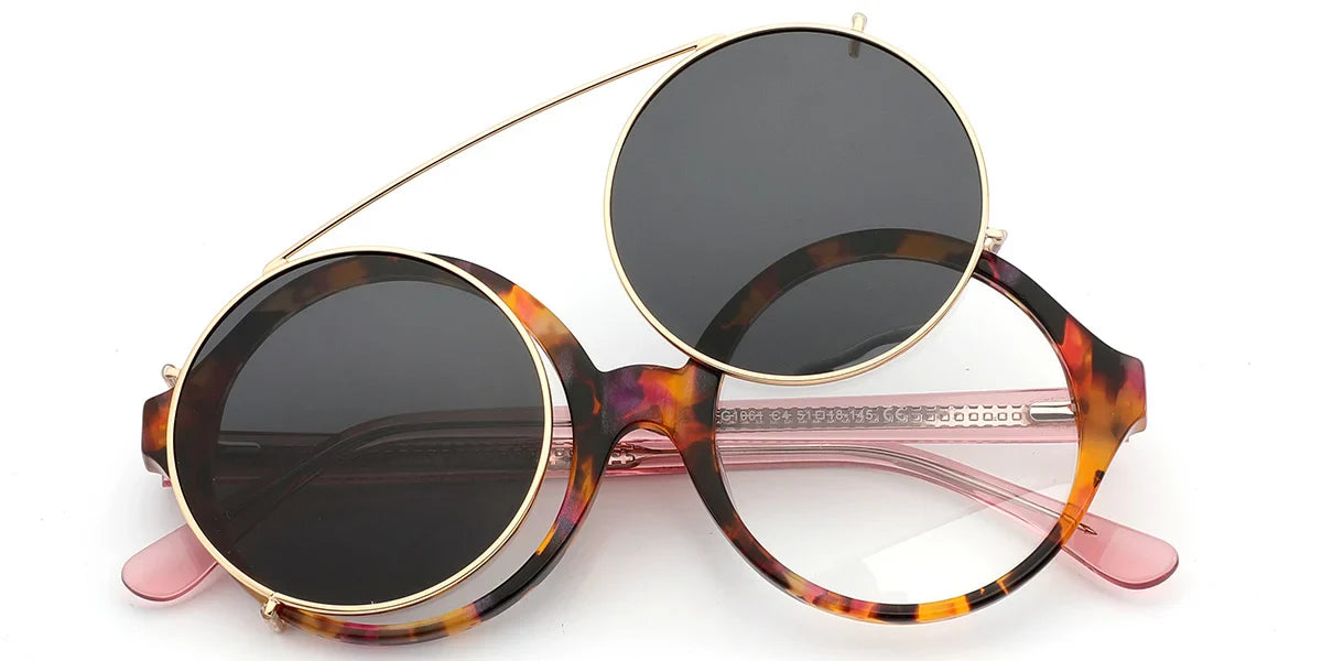 Candye Clip-Ons Acetate Round Frame F6333