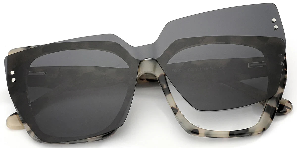 Candye Clip-Ons Acetate Square Frame F6294