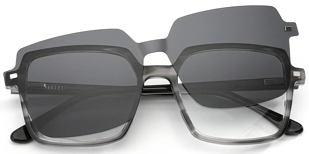 Candye Clip-Ons Acetate Square Frame F6297