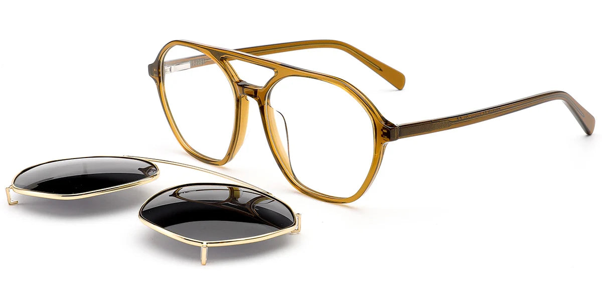 Candye® Clip Ons Acetate Aviator Frame F6619