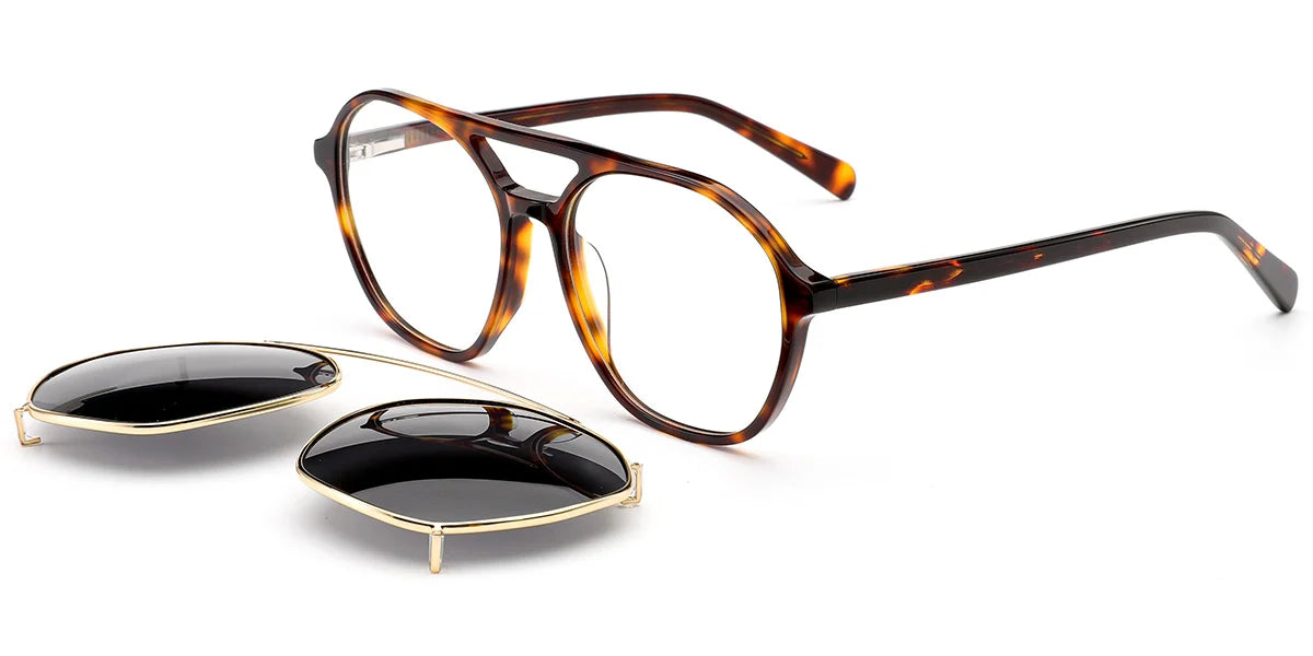 Candye® Clip Ons Acetate Aviator Frame F6619