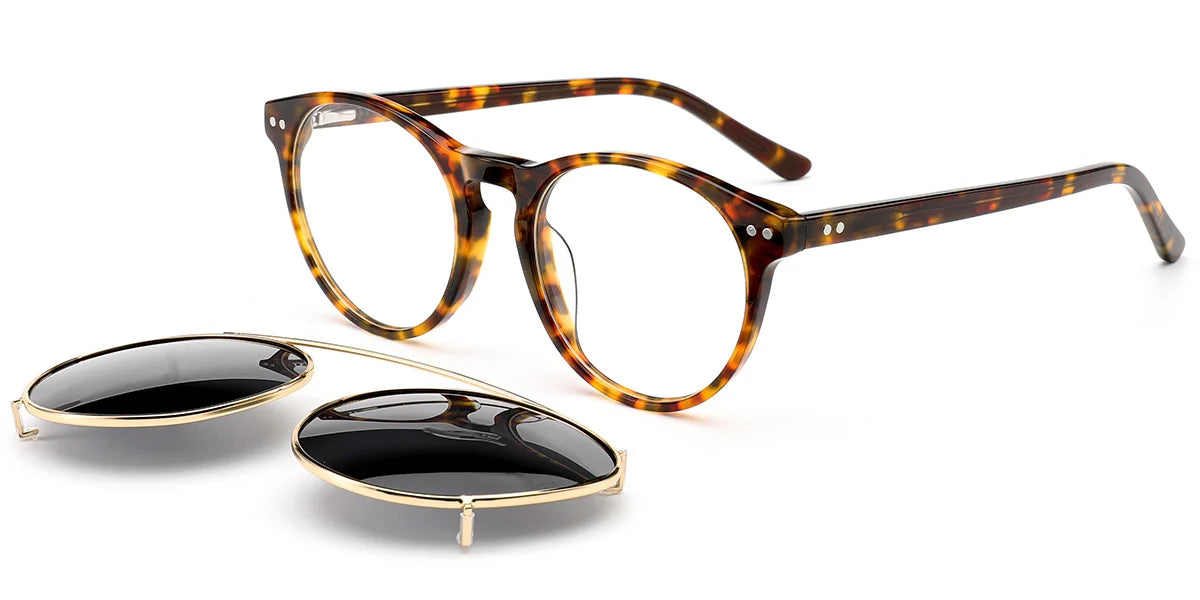 Candye® Clip Ons Acetate Round Frame F6617