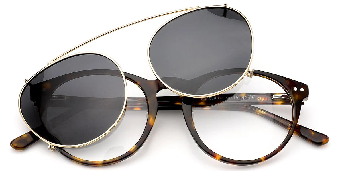 Candye® Clip Ons Acetate Round Frame F6617