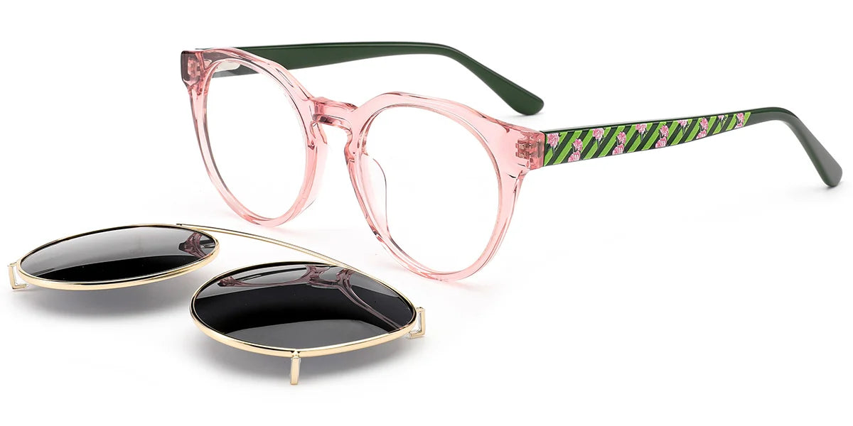 Candye® Clip Ons Acetate Round Frame F6622