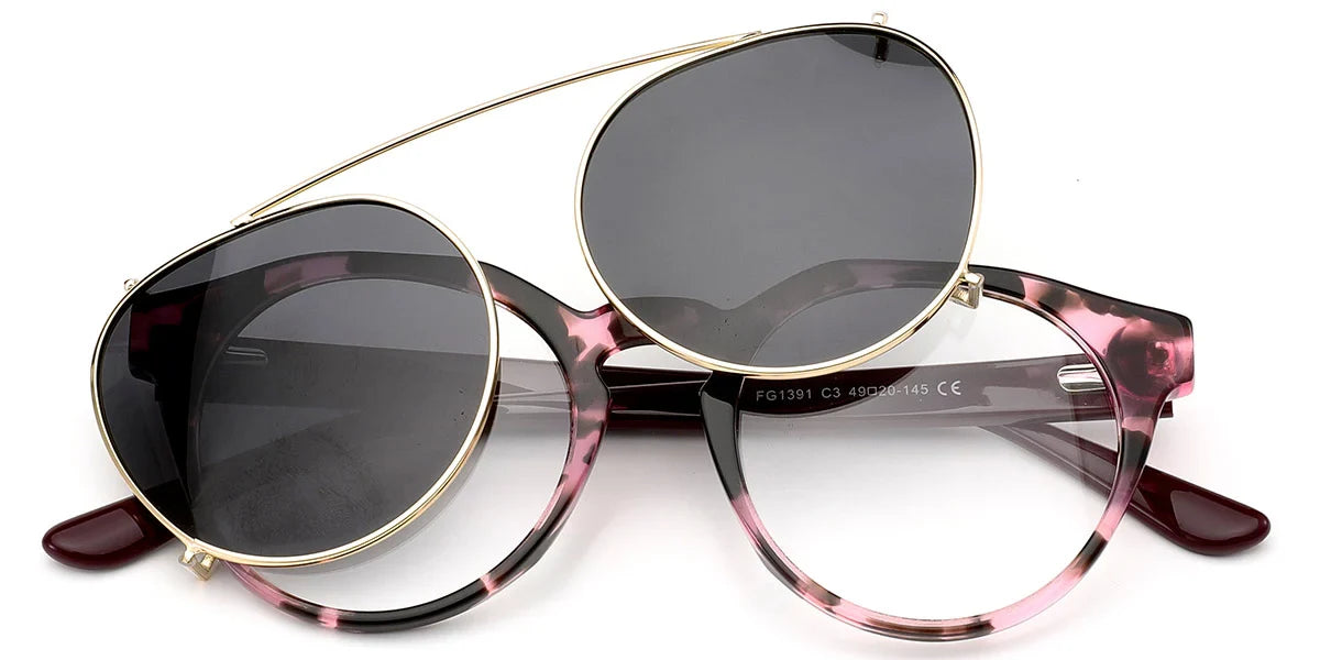 Candye® Clip Ons Acetate Round Frame F6622