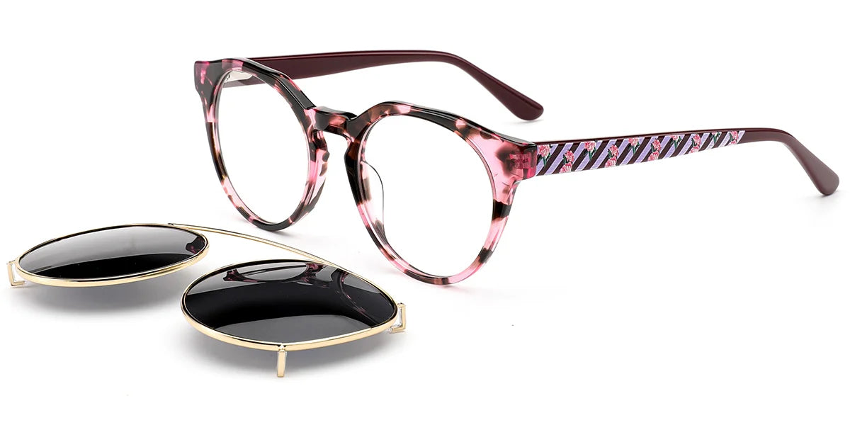 Candye® Clip Ons Acetate Round Frame F6622