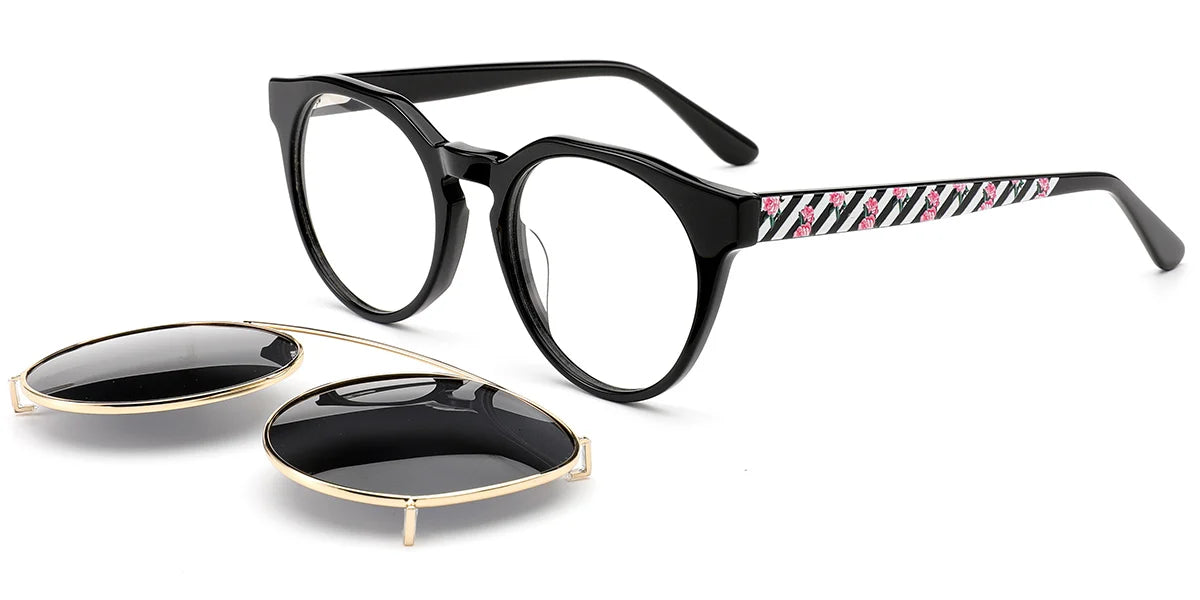 Candye® Clip Ons Acetate Round Frame F6622
