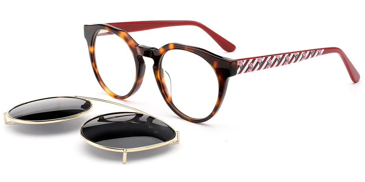 Candye® Clip Ons Acetate Round Frame F6622