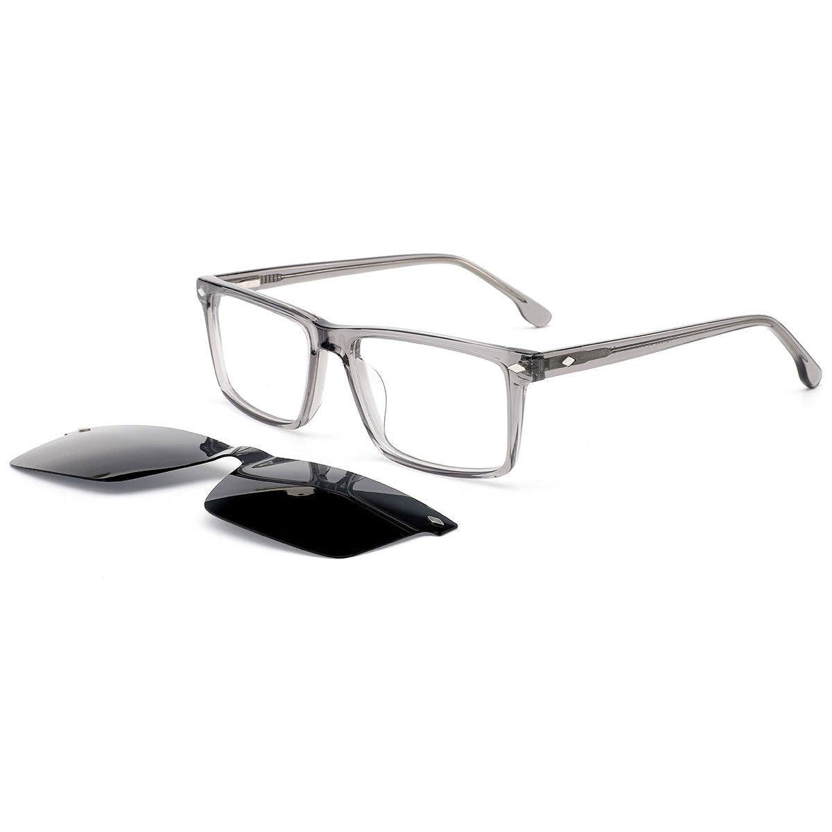 Candye Clip-Ons Acetate Rectangle Frame F6295 