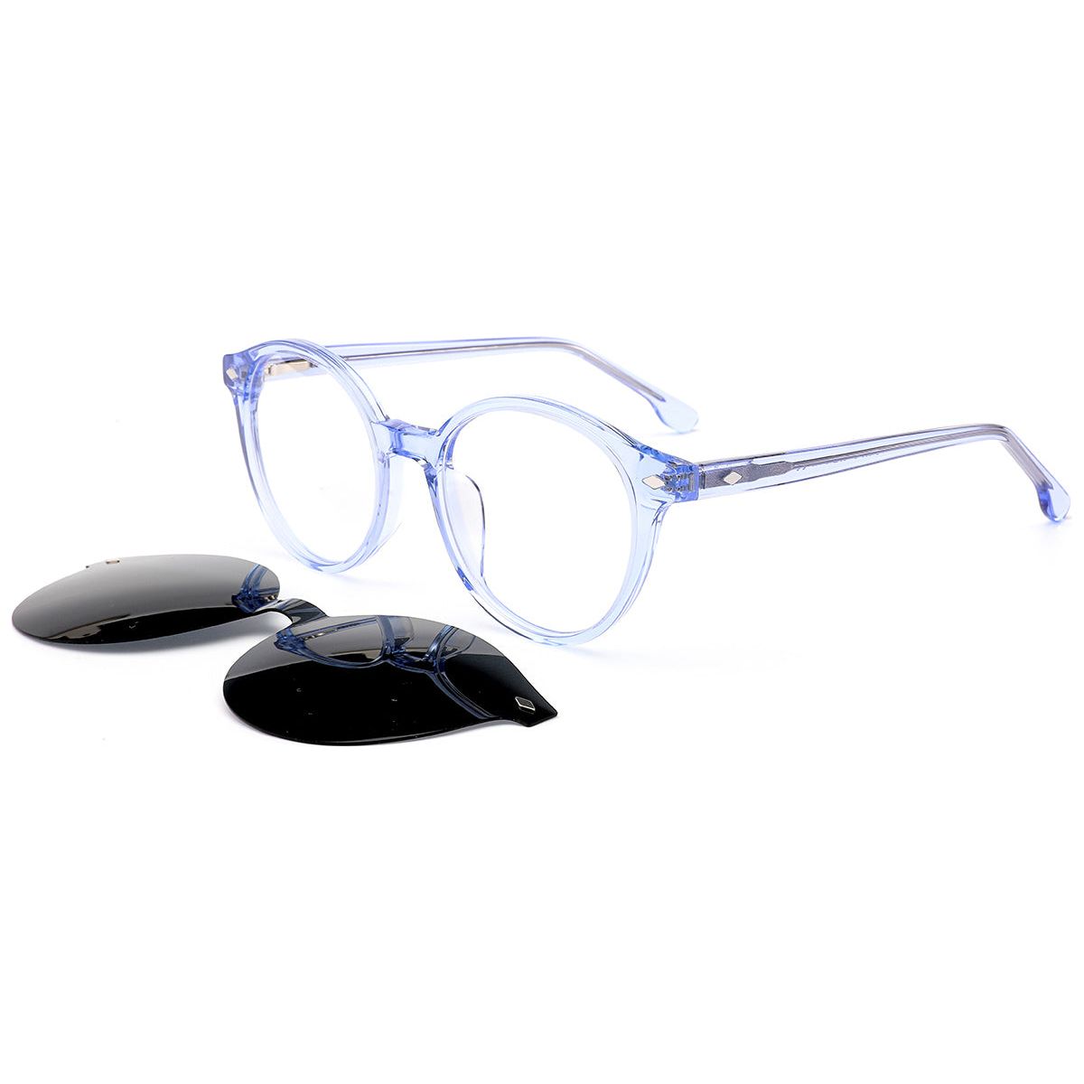 Candye Clip-Ons Acetate Round Frame F6296 