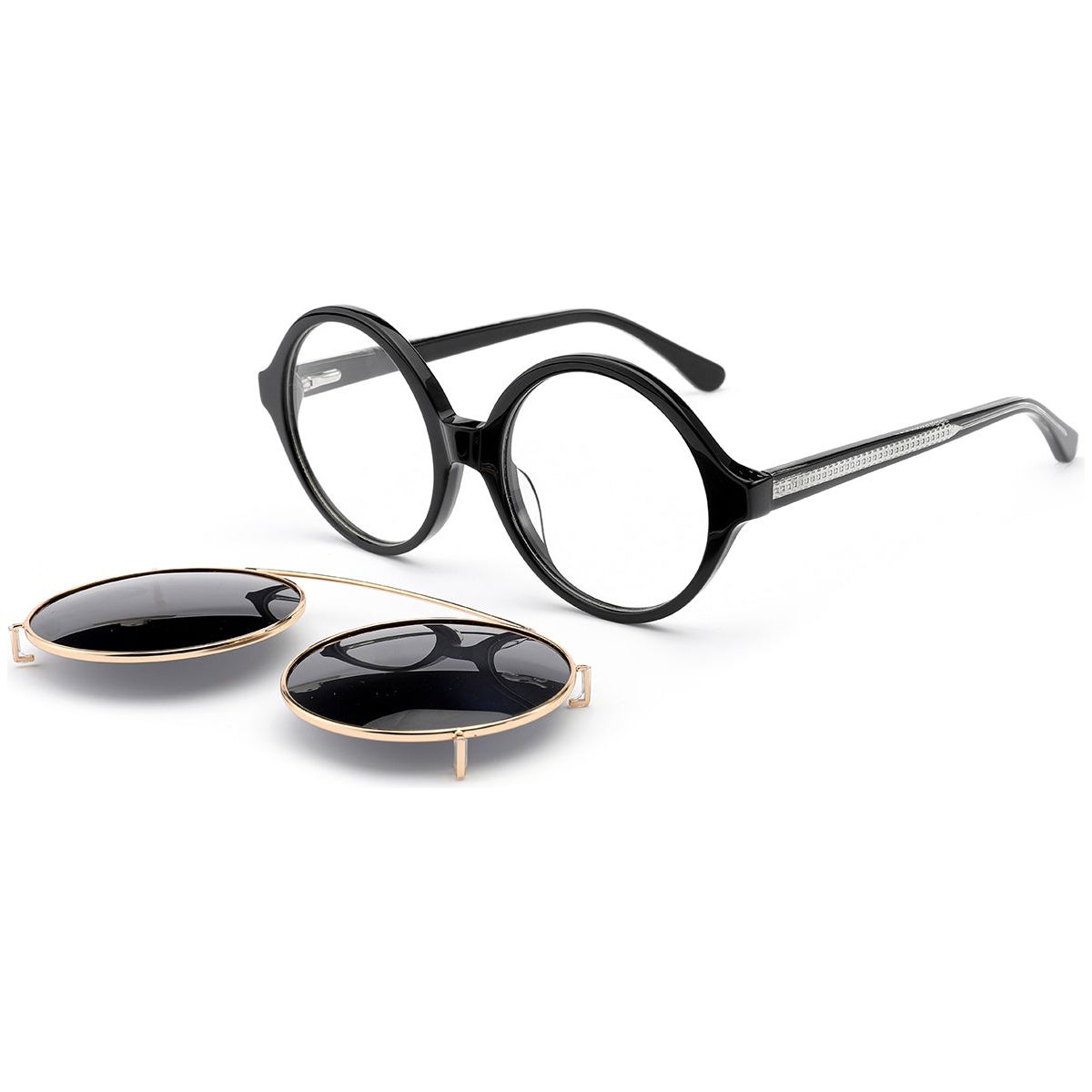 Candye Clip-Ons Acetate Round Frame F6333 