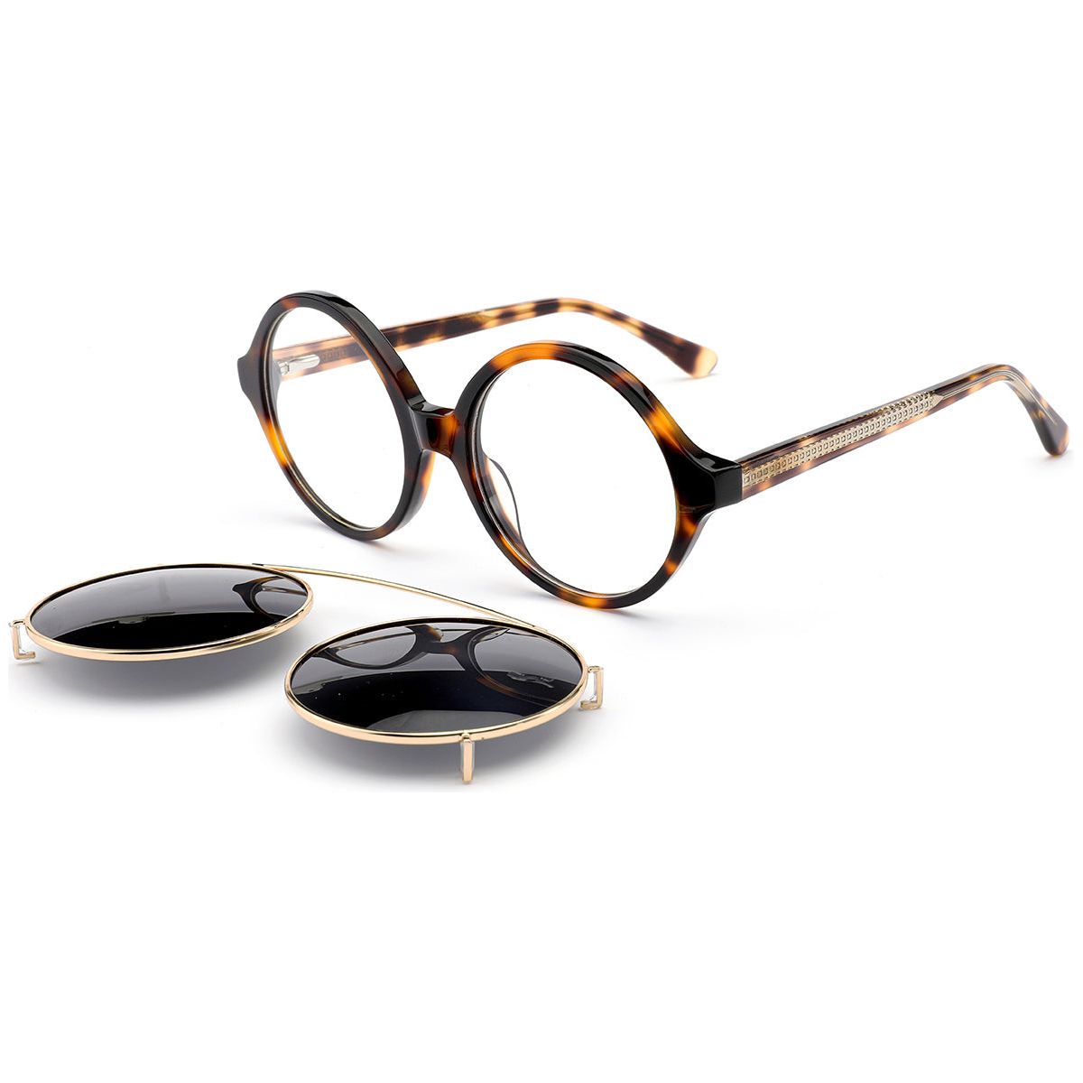 Candye Clip-Ons Acetate Round Frame F6333 