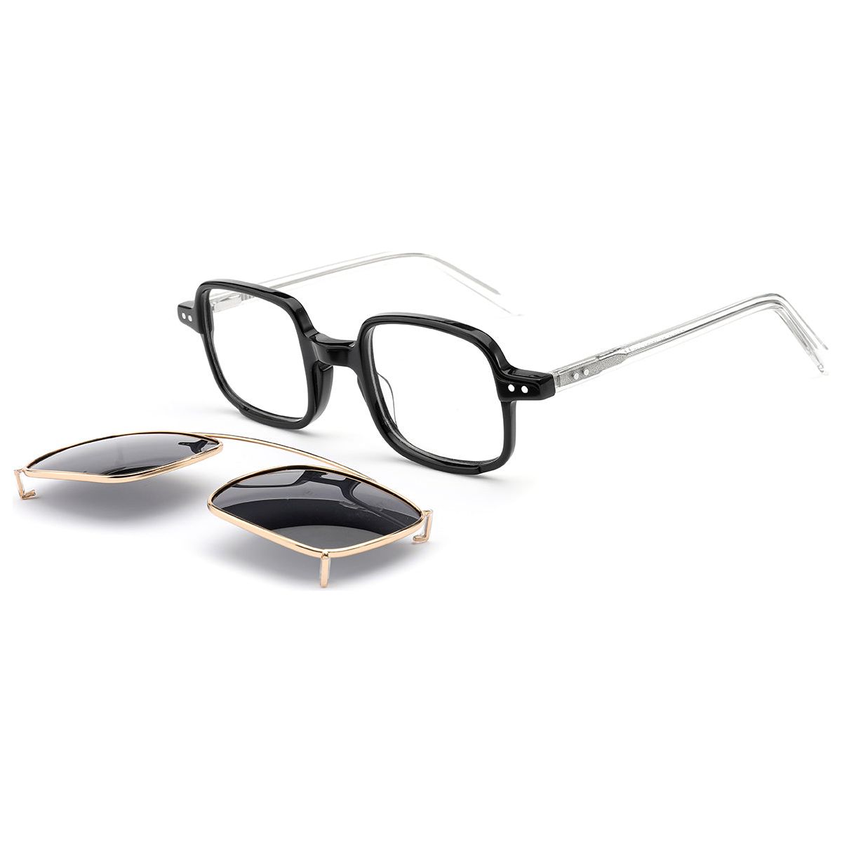 Candye Clip-Ons Acetate Square Frame F6329 
