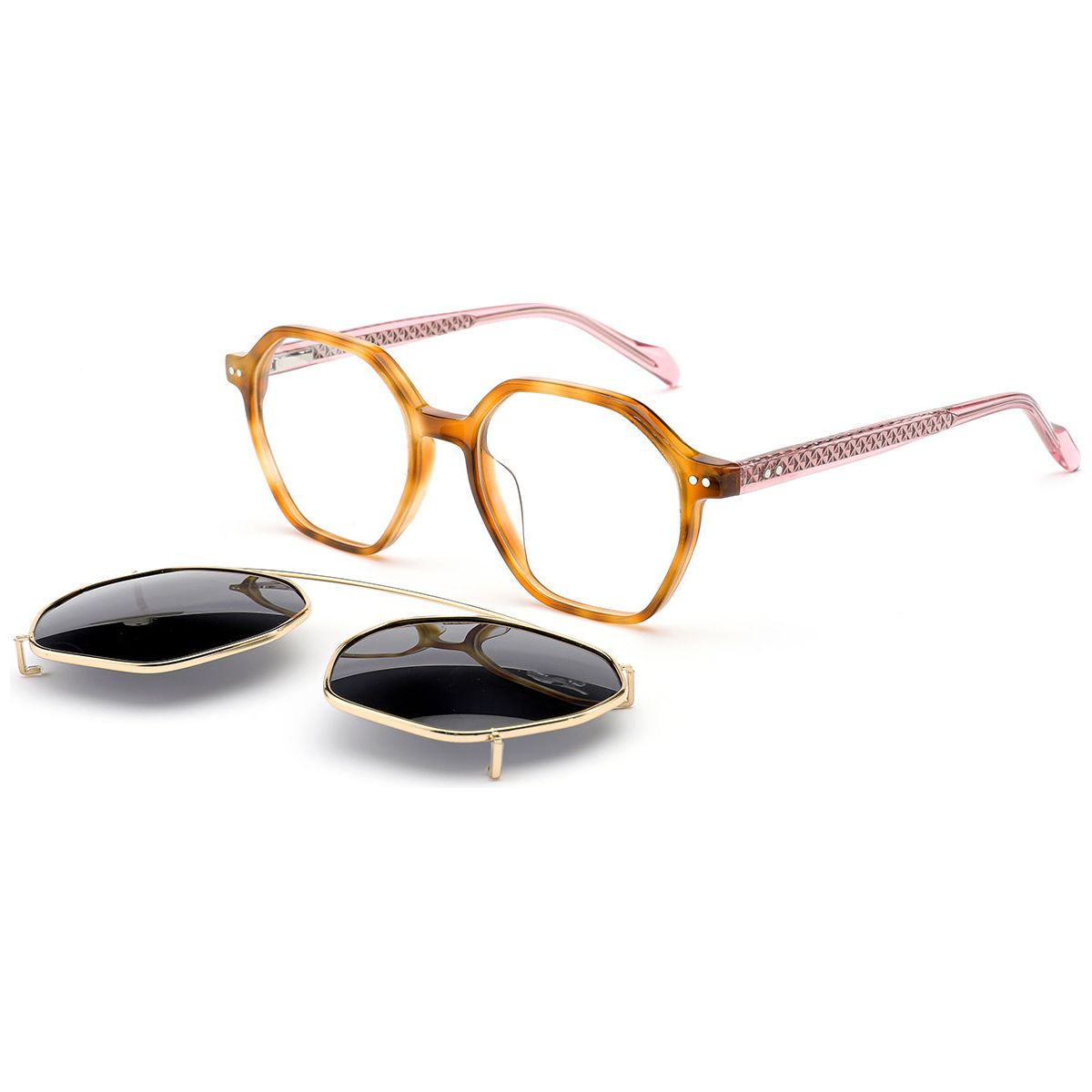 Candye Clip-Ons Acetate Square Frame F6330 