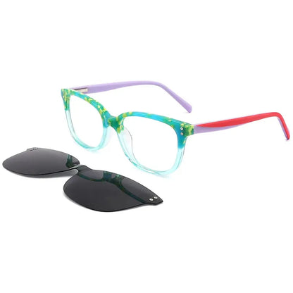 Candye Clip Ons kids Acetate Rectangle Frame F4086 