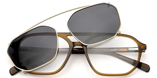 Candye® Clip Ons Acetate Aviator Frame F6618 