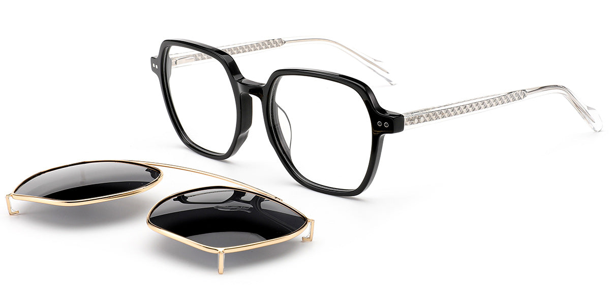 Candye® Clip Ons Acetate Square Frame F6621 
