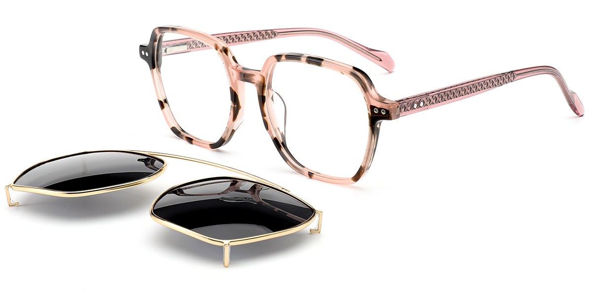 Candye® Clip Ons Acetate Square Frame F6621 